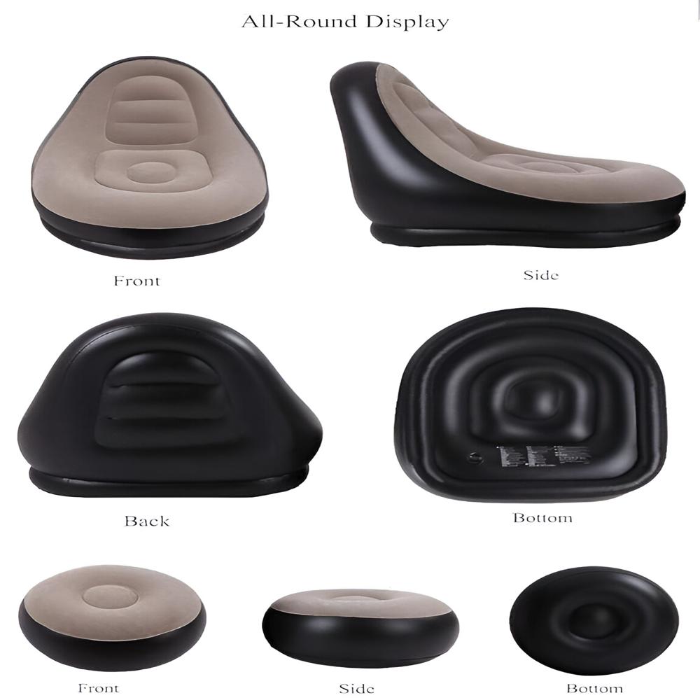 Inflatable Chair Footstool With Household Air Pump - Color: Black