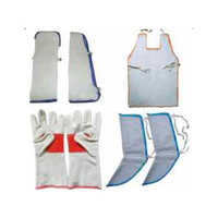 Welding Suit And Gloves - Durable Heat-resistant Material, Various Sizes , White Color , Full-body Protection With Hood And Long Gloves