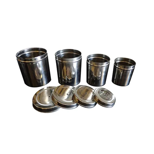 SS Canister Set - Polished Stainless Steel, Standard Size, Elegant Silver Finish | Durable, Easy to Clean, Versatile Storage Solution