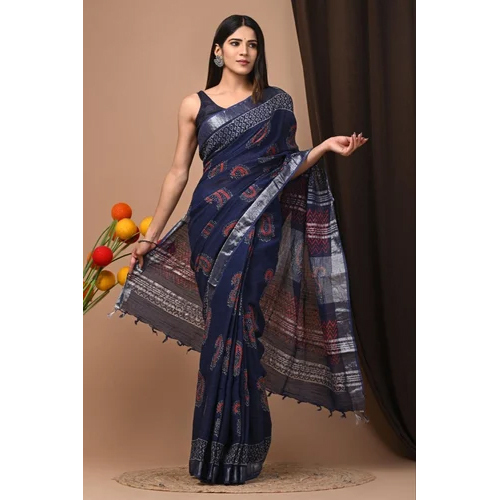 Digital Printed Linen Saree