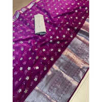 Zari Butta Banarasi Jacquard Saree - Color: Purple