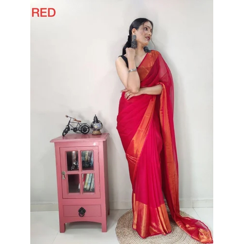 Banarasi Cotton Sarees - Color: Red