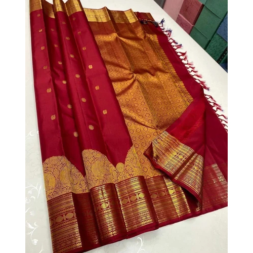 Pure Kanchipuram Silk Saree - Color: Maroon