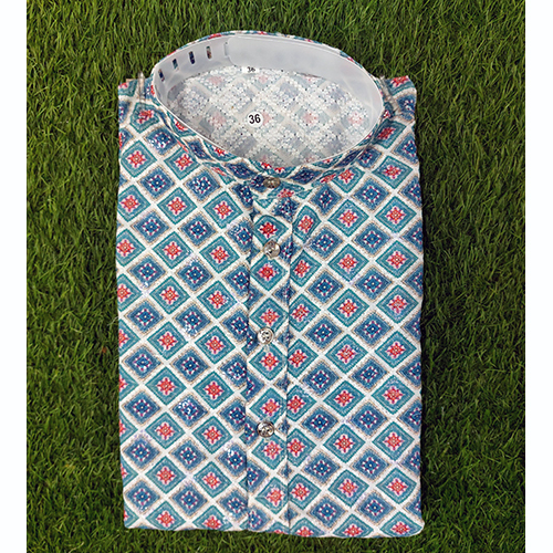 Mens Printed Kurta - Feature: Washable