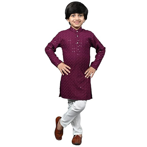 Kids Ethnic Kurta Set - Color: Maroon