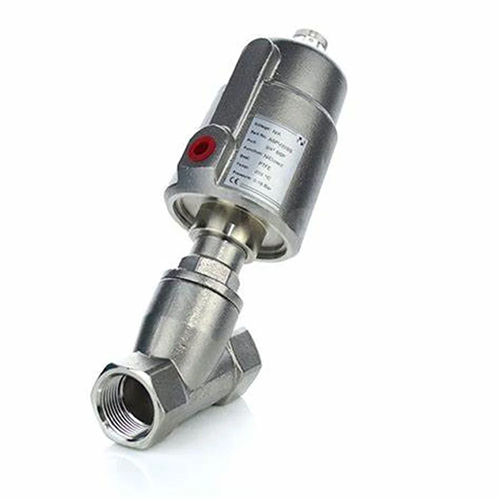 Pneumatic Angle Seat Piston Valve - Color: Silver