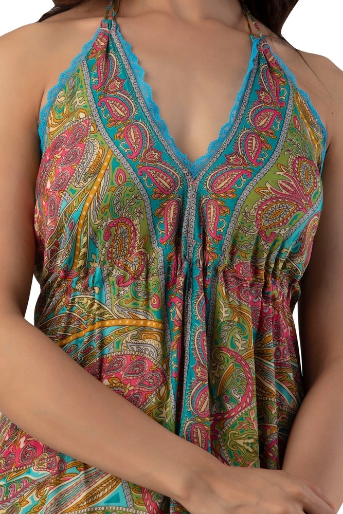 Floral Print V-neck Short Dress - Age Group: Adults