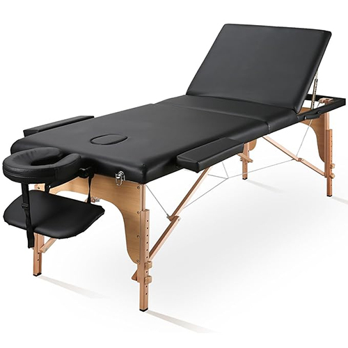 Portable Massage Table With 3 Fold - Color: Brown