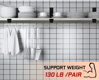 12 Inch 4 Pack Heavy Duty Black Wall L Shape Bracket&Support, Floating Hanging Iron Metal Shelves Bracket