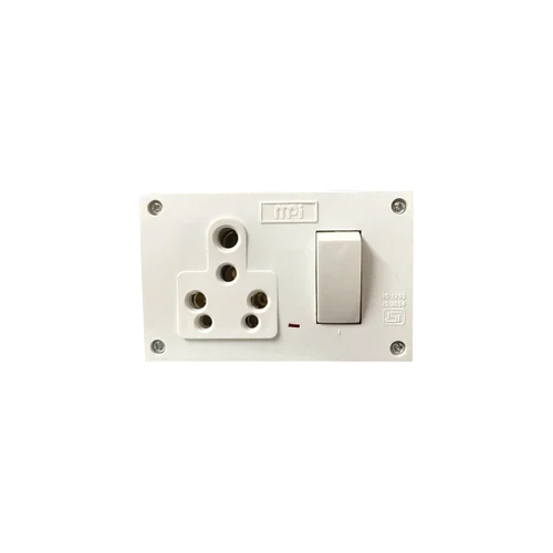 S S Combined Switch - Durable Plastic, 20 Ampere Max Current, 240 Volt Max Voltage, White Color | Ideal for Commercial and Residential Use