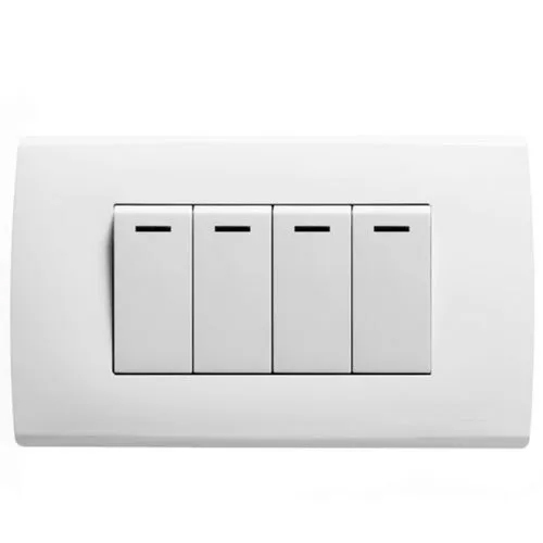 White On-Off Electric Switch - High-Quality Plastic, Max. Voltage 240V, Max. Current 20V | Elegant White Color, Easy to Install, Durable Design
