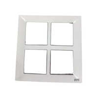 Modular Switch Plates - Polycarbonate, 4 Module Size, White Color | Rated For 220-240 Volt, Operating Temperature As Per Industry Norms