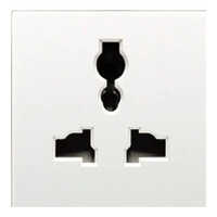 Electric Three Pin Socket - Polycarbonate Material, Various Thicknesses In Mm, White Color | Reliable Power Switch Connection, Warranty Included