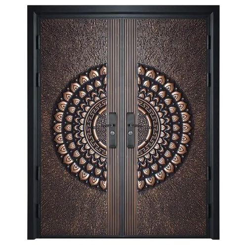 Copper Finish Steel Safety Double Door