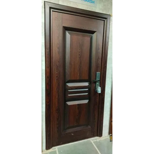 Brown Steel Hinged Interior Door - Design: Standard