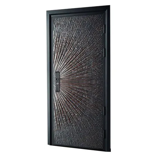 Home Single Security Steel Door - Color: Dark Brown