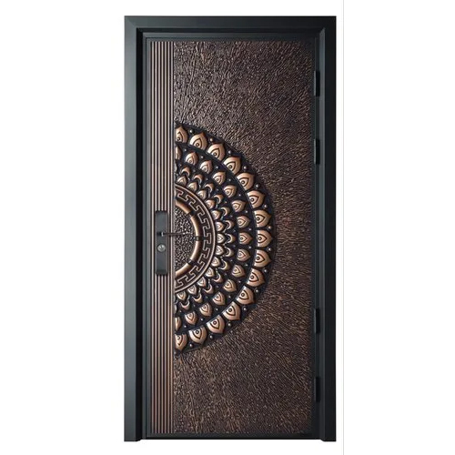 Copper Finish Steel Security Door - Color: Dark Brown