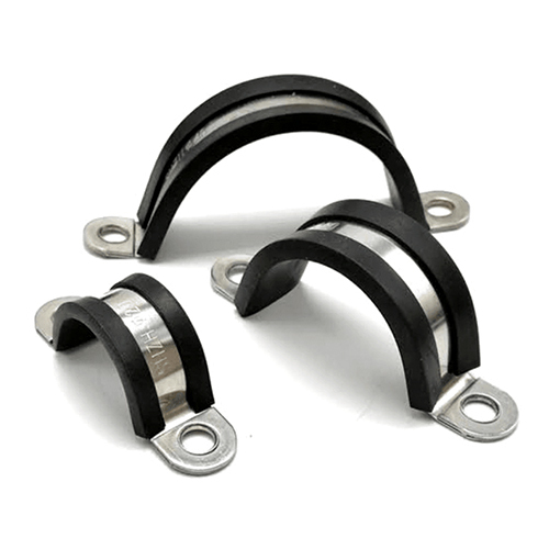 Rubber Lined Universal Clamp - Color: Black & Silver