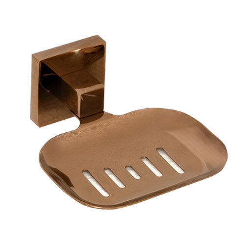 1002 Pvd Rose Gold Single Soap Dish - Color: Golden