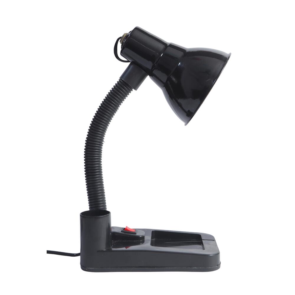 Adjustable Black Desk Lamp - Metal & Pp, 7 X 4 X 14 Inches, Sleek Black Design, 10w Power Consumption, Warm White Fluorescent Lighting, Adjustable Angle