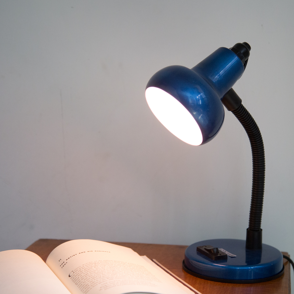 Blue Color Study Sholey Table Lamp - Metal, Round Shape, 10 Watts , Adjustable Arm For Targeted Lighting