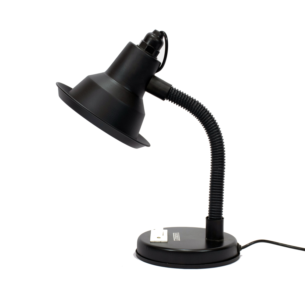 Metallic Study Lamp - 4x12 Inches, Durable Metal, Modern Black Design, 10w Fluorescent Light Source