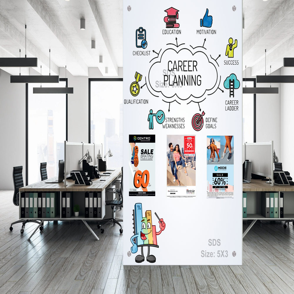 Magnetic Glass Writing Board Pebble Grey