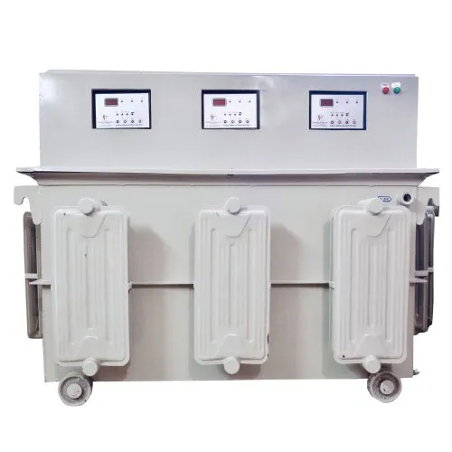 Oil Cooled Servo Voltage Stabilizer - 200 kW Rated Power, 400 Volt Output Voltage, Three Phase AC, 50 Hz Frequency | Industrial Use, 5-Year Warranty, Efficient Heat Dissipation