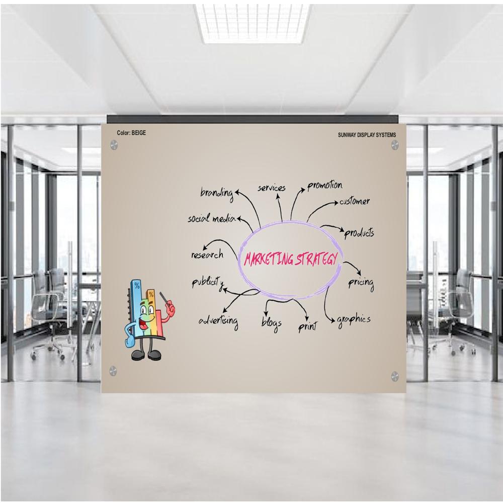 Magnetic Glass Writing Board Beige