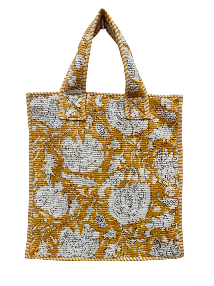 Tote Bags Without Zip 15x16 Inch - Cotton, Multicolor, Printed Design | Customized, Quilted, 2 Handles, Open Bag, Lightweight at 1kg