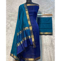 maheshwari silk cotton dress material Pure Maheshwari Silk Cotton Full Dress Material With Zari Weaving  Traditional Rewa Border - Color: Blue - Color: Blue at Best Price in Indore