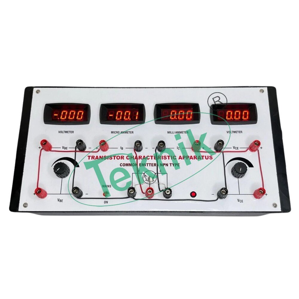 TRANSISTOR CHARACTERISTICS APPARATUS WITH ALUMINUM PANEL & DIGITAL PANEL METERS, REGULATED POWER SUPPLIES