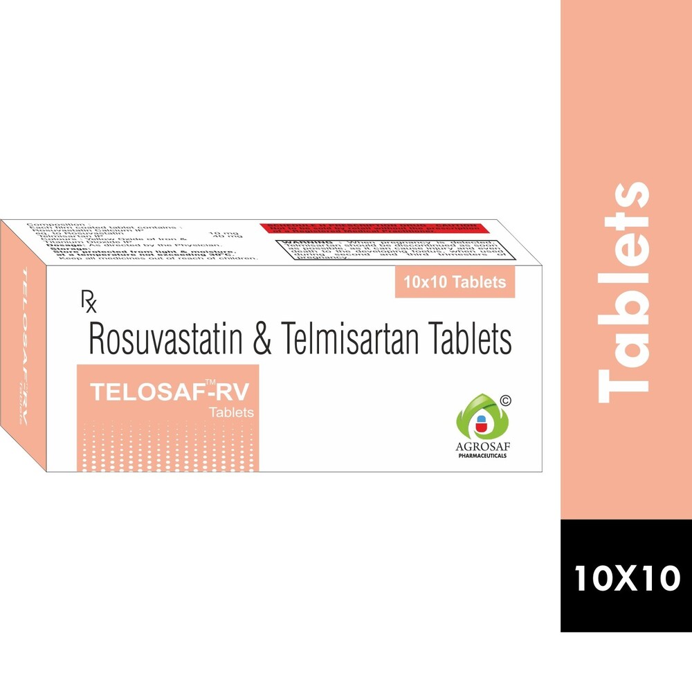 TELOSAF RV TABLET - Telmisartan 40 Mg + Rosuvastatin 10 Mg Tablet