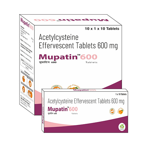 600Mg Acetylcysteine Effervescent Tablets - Drug Type: General Medicines