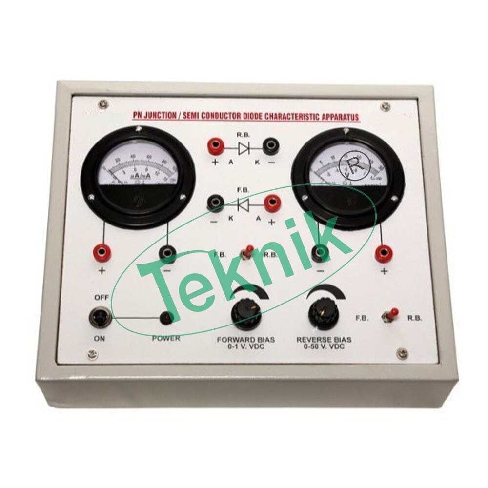 PN JUNCTION DIODE CHARACTERISTICS APPARATUS WITH BAKELITE PANEL & ROUND METERS