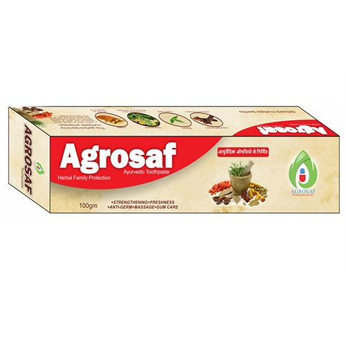 100 Gm Agrosaf Toothpaste - Brush Attributes: Soft On Gums