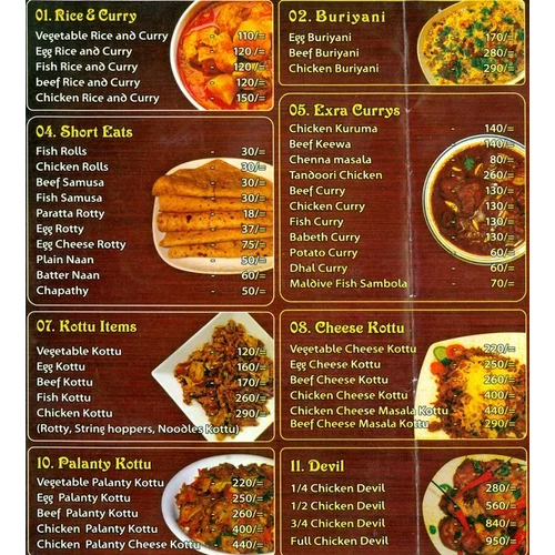 Menu Card Printing Services