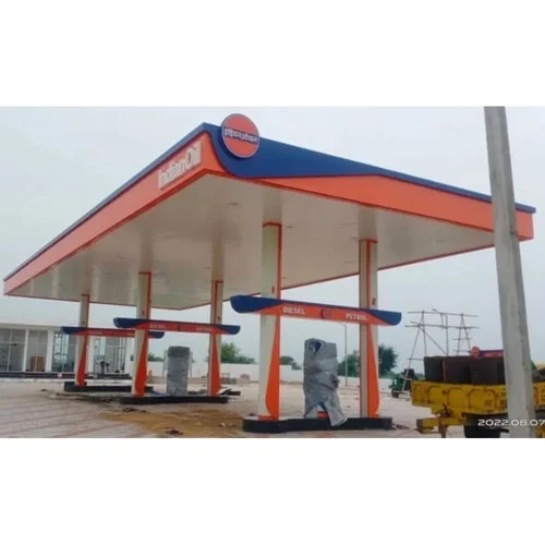 Indian Oil Petrol Pump Canopy - Material: Stainless Steel