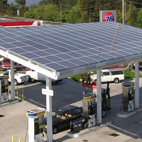 Solar Powered Petrol Pump Canopy - Pattern: Plain