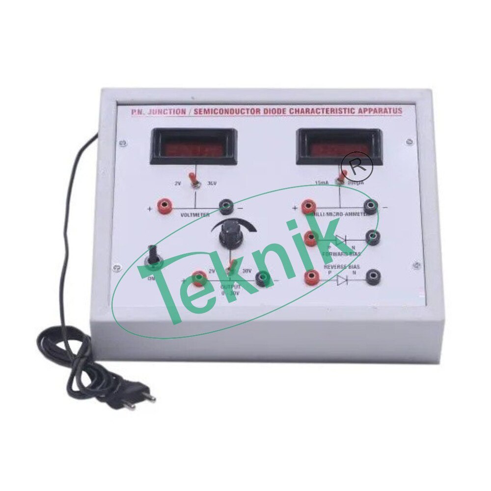 PN JUNCTION DIODE CHARACTERISTICS APPARATUS WITH ALUMINUM PANEL & DIGITAL PANEL METERS