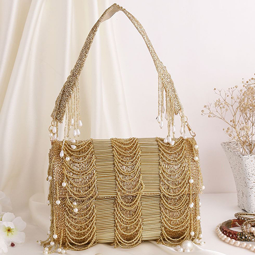 Embroidery Golden Hand Clutch