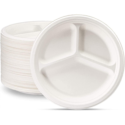 Disposable 10-inch 3 Compartment Plate