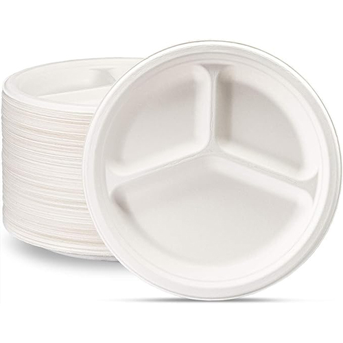 9inch Disposable 3 compartment round plate
