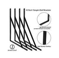 10 Pack 16 Inch Shelf Brackets Heavy Duty Right Angle Bracket Triangle Shelf Brackets Steel Floating Shelf Bracket