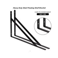 10 Pack 16 Inch Shelf Brackets Heavy Duty Right Angle Bracket Triangle Shelf Brackets Steel Floating Shelf Bracket