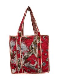 Cotton Quilted Tote Bags 12x12 Inch - Multicolor, Printed Design, 2 Handles, Open Bag Style, Lightweight, No Zip Closure
