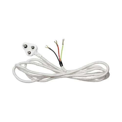 6 Amp Copper Electric Iron Power Cord - Color: White