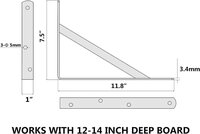 12 inch 4 pcs Heavy Duty Shelf Brackets, Large Wall Bracket for Floating Shelves, Black Powder-Coated