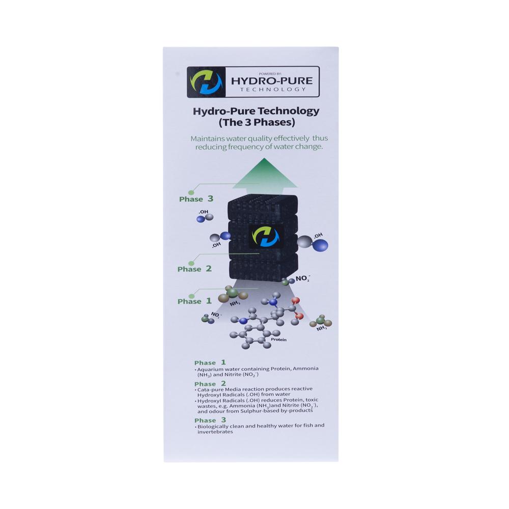 Hydra Aquatic Depurator - Fiber Internal Filter | Black 40l/10w 800l/h Hydro-pure Technology Minimizes Water Change Detoxifies Harmful Toxins Reduces Fish Mortality Rate Odor Control