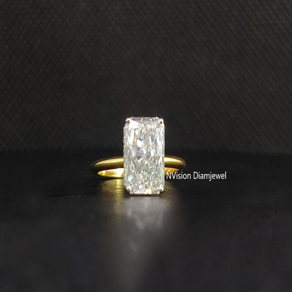 Lab Grown Radiant Cut Solitaire Ring - Diamond Carat Weight: 2.68 Carat